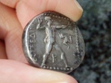 画像6: 古代ギリシャコイン　パンフィリア　アスペンドス　スタテル銀貨　前380-前330年　古代オリンピック、レスリングの試合が刻まれたコイン (6)