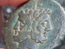 画像6: 古代ローマコイン　共和政期　前２１１－２０６年　アス青銅貨　ヤヌス神と船首　デナリウス銀貨の発行が開始された時のアス青銅貨 (6)