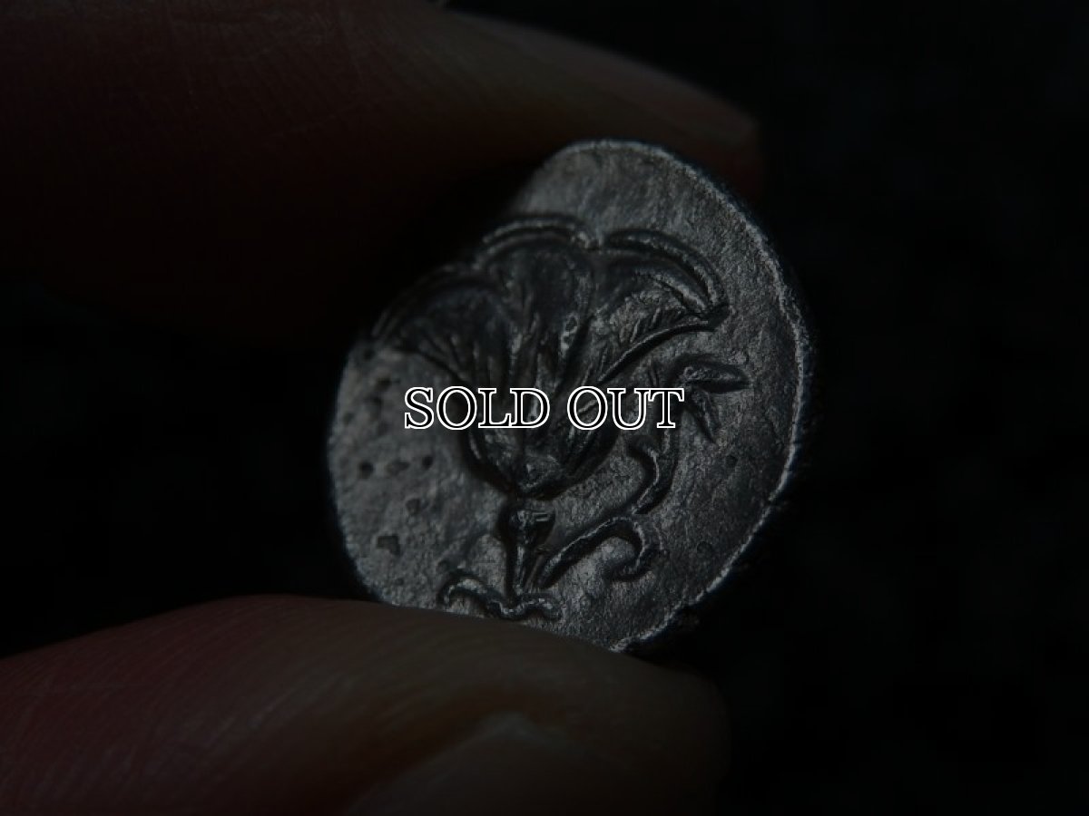 画像15: 古代ギリシャコイン(額装付き)　カリア地方　ミラーサ　ドラクマ銀貨　前１７０－前１３０年　太陽神ヘリオスと鳥　横から見たバラの花 (15)