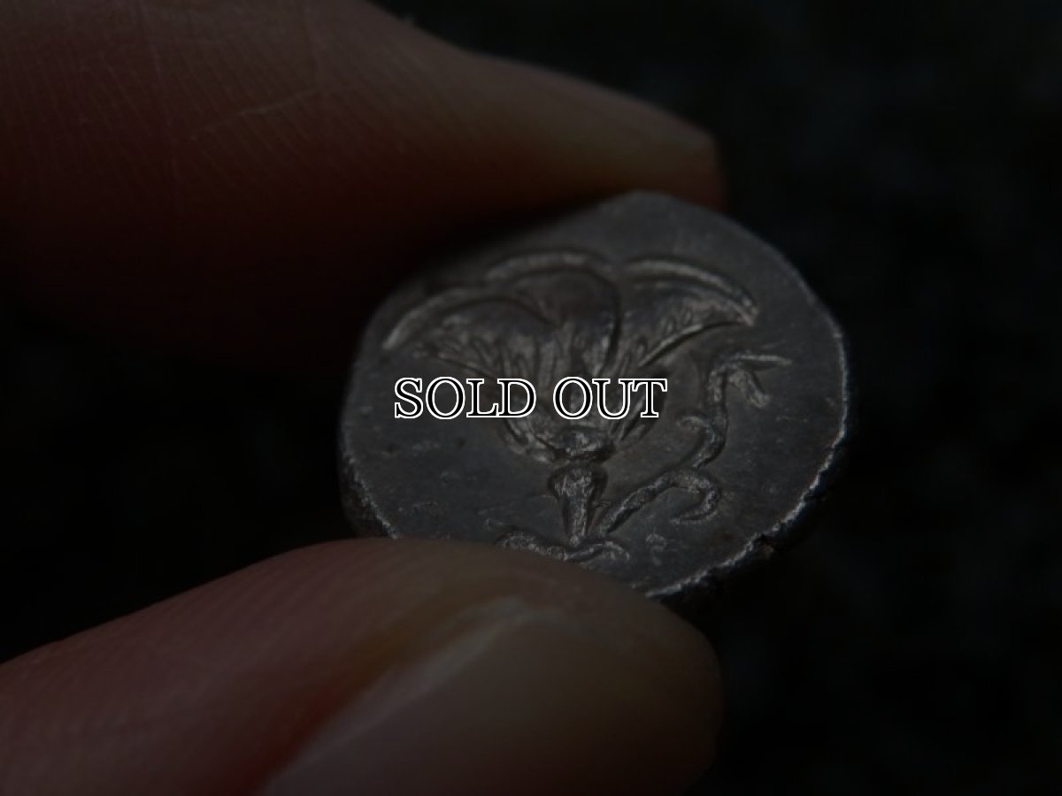 画像17: 古代ギリシャコイン(額装付き)　カリア地方　ミラーサ　ドラクマ銀貨　前１７０－前１３０年　太陽神ヘリオスと鳥　横から見たバラの花 (17)