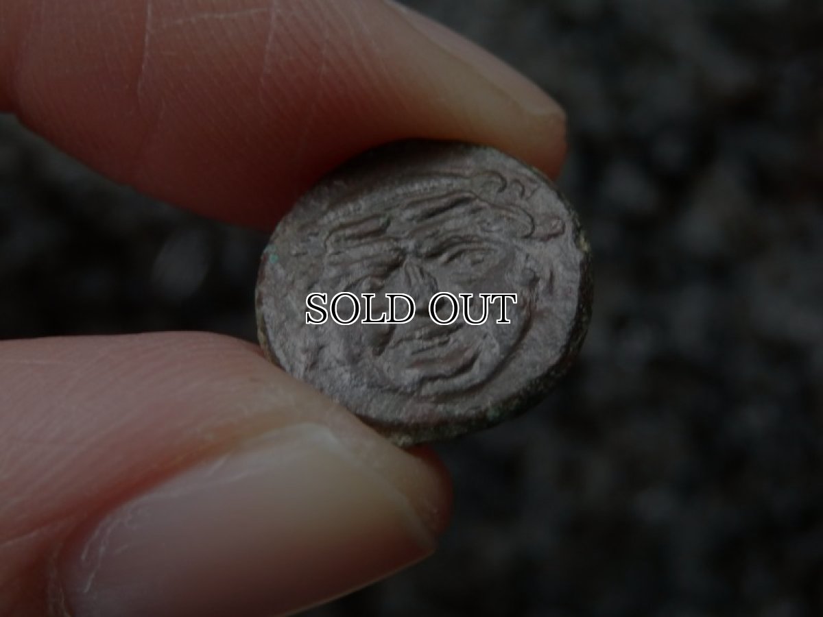 画像12: 古代ギリシャコイン(額装付き)　シチリア島　カマリナ　銅貨　前４１３－前４０５年　ゴルゴン　トカゲを捕まえるフクロウ (12)