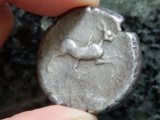 画像14: 古代ギリシャコイン(額装付き)　シチリア島・メッセナ　テトラドラクマ銀貨　前４８０－前４６１年　僭主アナクシラスの古代オリンピック優勝を表す意匠 (14)