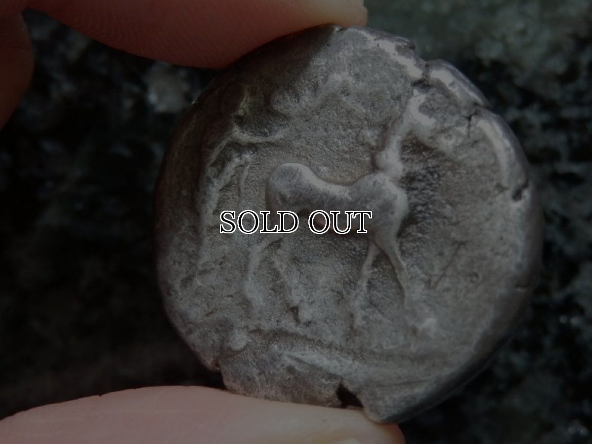 画像10: 古代ギリシャコイン(額装付き)　シチリア島・メッセナ　テトラドラクマ銀貨　前４８０－前４６１年　僭主アナクシラスの古代オリンピック優勝を表す意匠 (10)