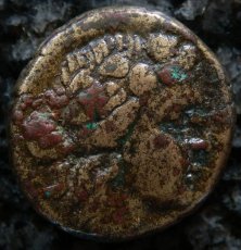画像2: 古代ギリシャコイン　マケドニア・テッサロニキ　銅貨　前１５８－前１４９年　ディオニソス神肖像　ヤギ (2)