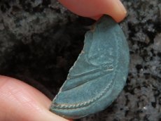 画像8: 古代ローマコイン　属州貨(ガリア・ヴィエンヌ)　前36年以降　半分に割られたアス銅貨　ユリウス・カエサルの肖像　ガレー船　カエサルの植民市ヴィエンヌの半分に割られたアス貨 (8)