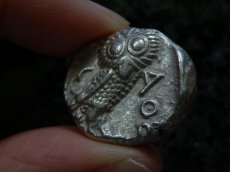 画像10: 古代ギリシャコイン　アテネ　テトラドラクマ銀貨　前４００－前３００年　アテナ神の肖像　フクロウ(アテナ神の聖鳥) (10)