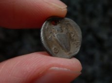 画像16: 古代ギリシャコイン(額装付き)　トラキア　タソス島　前４００－前３５０年　銀貨　カンタロスを持つサテュロス　アンフォラ (16)