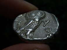 画像12: 古代ギリシャコイン　アテネ　テトラドラクマ銀貨　前４００－前３００年　アテナ神の肖像　フクロウ(アテナ神の聖鳥) (12)