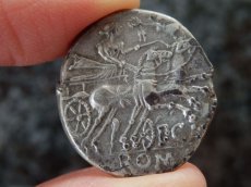 画像5: 古代ローマコイン　共和政期　前133年　プブリウス・カルプルニウス　デナリウス銀貨　ローマ神の肖像　２頭立て戦車を操るウェヌス神 (5)