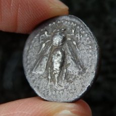 画像3: 古代ギリシャコイン　イオニア地方エフェソス　ドラクマ銀貨　前２０２－前１５０年　エフェソスのアルテミス信仰を象徴する蜂の銀貨 (3)