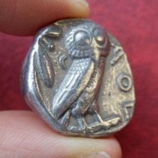 画像10: 古代ギリシャコイン　アッティカ地方　アテネ　テトラドラクマ銀貨　前450年頃発行　古代コインで最も有名な意匠　アテナ神と聖鳥フクロウのコイン (10)