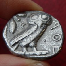 画像11: 古代ギリシャコイン　アッティカ地方　アテネ　テトラドラクマ銀貨　前450年頃発行　古代コインで最も有名な意匠　アテナ神と聖鳥フクロウのコイン (11)