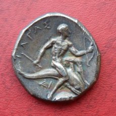 古代ギリシャコイン　イタリア・カラブリア州タラス　スタテル銀貨　前３世紀　イルカに乗るタラスの銀貨