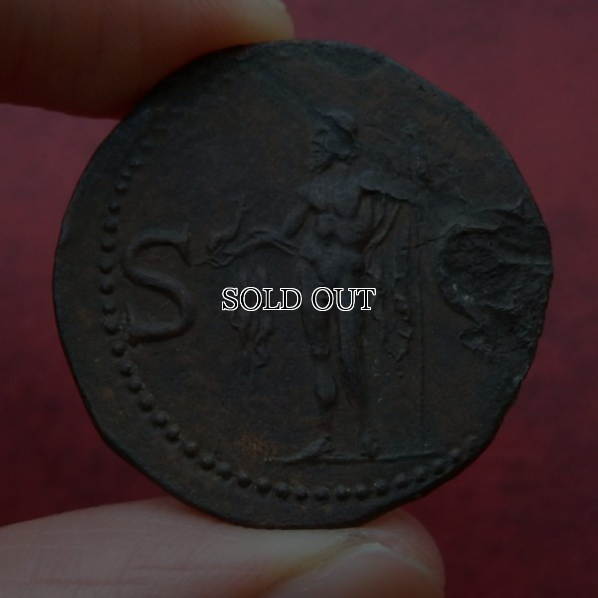 画像8: 古代ローマコイン　帝政期　カリグラ　アス銅貨　３７-４１年　船嘴冠を戴いたアグリッパの肖像 (8)