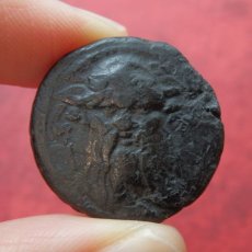 画像2: 古代ギリシャコイン　マケドニア　前１６７-前１６５年　銅貨　希少なシレノス正面肖像 (2)