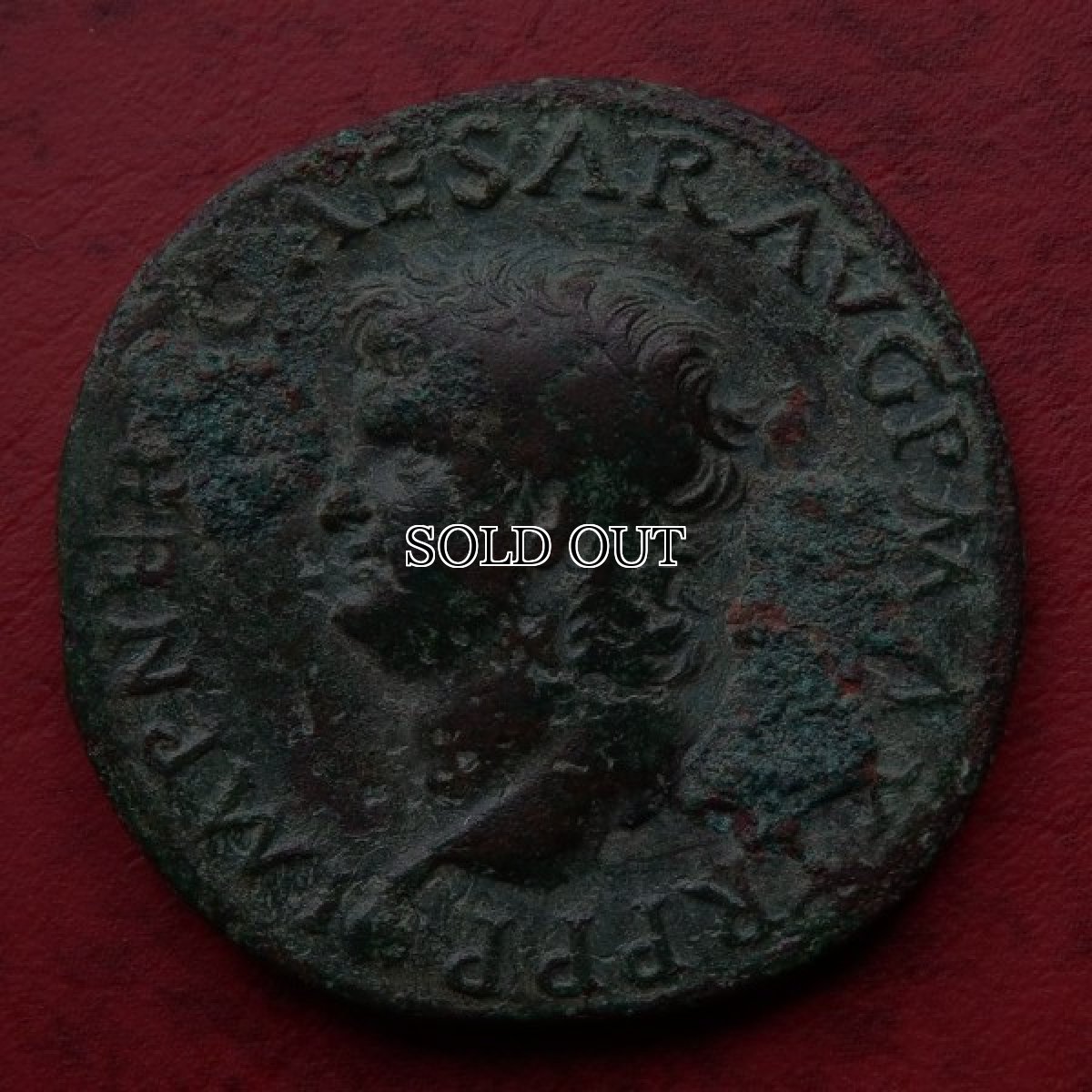 古代ローマコイン　帝政期　ネロ　アス銅貨　６５年　ローマに現存するアラ・パキスが刻まれたネロの銅貨