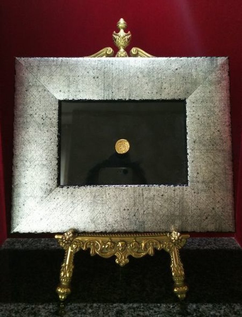 画像2: 古代ケルトコイン(額装付き)　ガリア・アンビアーニ族　(現フランス都市アミアンの語源)　前６０－前２５年　スタテル金貨　馬　古代ケルト芸術