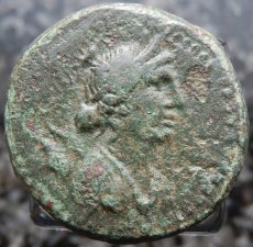 画像2: 古代ギリシャコイン　トラキア地域　タソス島　銅貨　前１４８年以降　アルテミス肖像　弓をかまえるヘラクレス (2)