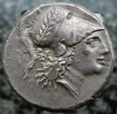 画像2: 古代ギリシャコイン　ルカニア地方　ヘラクレイア　前２８１－前２７８年　スタテル銀貨　勝利のヘラクレス　ローマとの戦争、ピュロスの戦いのコイン (2)