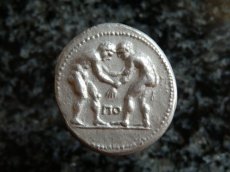 画像2: 古代ギリシャコイン　パンフィリア地方アスペンドス　スタテル銀貨　前３８０－前３３０年発行　レスリング　古代オリンピックのコイン (2)