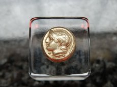 画像2: 古代ギリシャコイン　イオニア地方　フォカイア　前４５０－前３３０年　ヘクテ金貨　グリフィンの兜のアテナ神 (2)