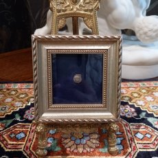 画像3: 古代ギリシャコイン(額装付き)　ミュシア　ランプサコス　オボル銀貨　前５００－前４５０年　ヤヌス神スタイルの女神　コリントス式兜のアテナ神 (3)