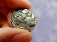 画像3: 古代ギリシャコイン　アッティカ地方　アテネ　テトラドラクマ銀貨　前450年頃発行　古代コインで最も有名な意匠　アテナ神と聖鳥フクロウのコイン (3)