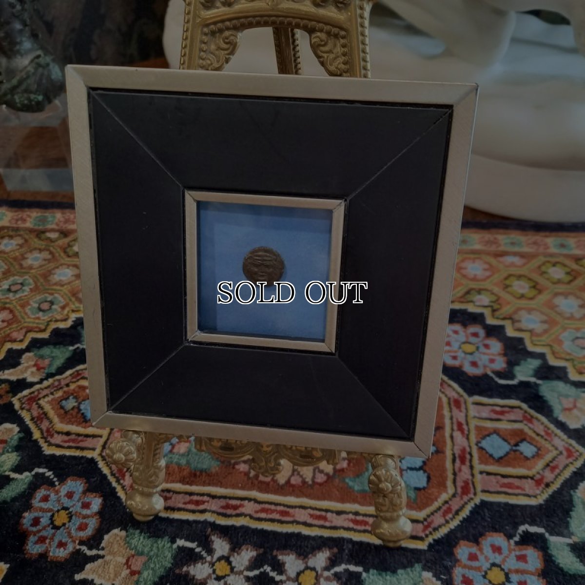 画像3: 古代ギリシャコイン(額装付き)　シチリア島　カマリナ　銅貨　前４１３－前４０５年　ゴルゴン　トカゲを捕まえるフクロウ (3)