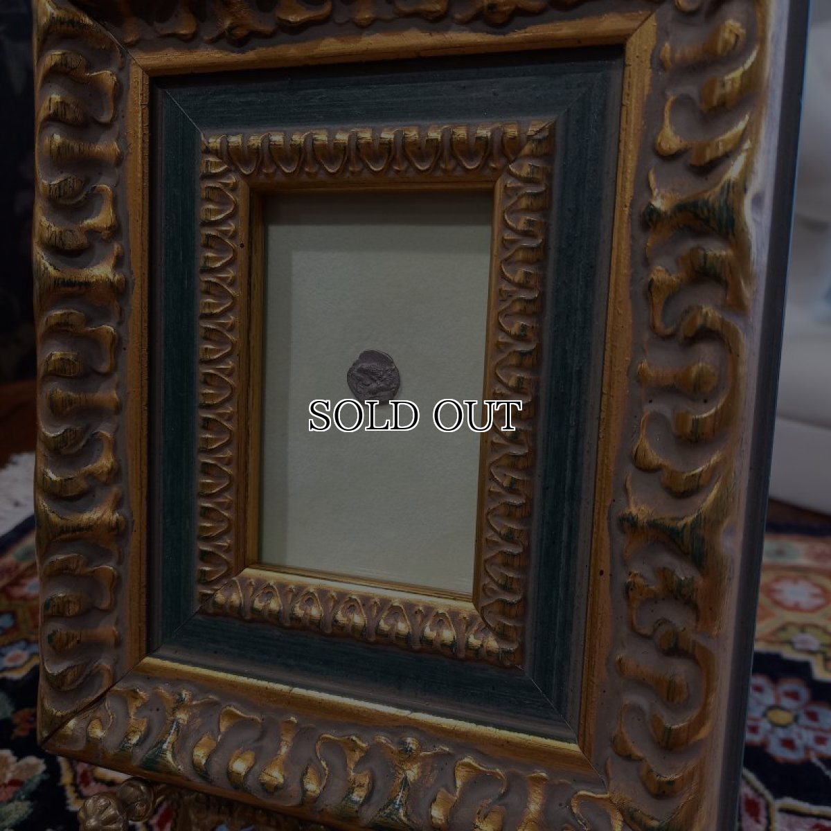 画像4: 古代ギリシャコイン(額装付き)　キリキア　タルソス　オボル銀貨　前３６１－前３３４年　牛を襲うライオン (4)