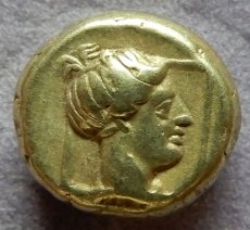 画像3: 古代ギリシャコイン　レスボス島　ミティレン　ヘクテ金貨　前３７７－前３２６年　アポロン神　アルテミス神 (3)