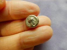 画像5: 古代ギリシャコイン　レスボス島　ミティレン　ヘクテ金貨　前３７７－前３２６年　アポロン神　アルテミス神 (5)