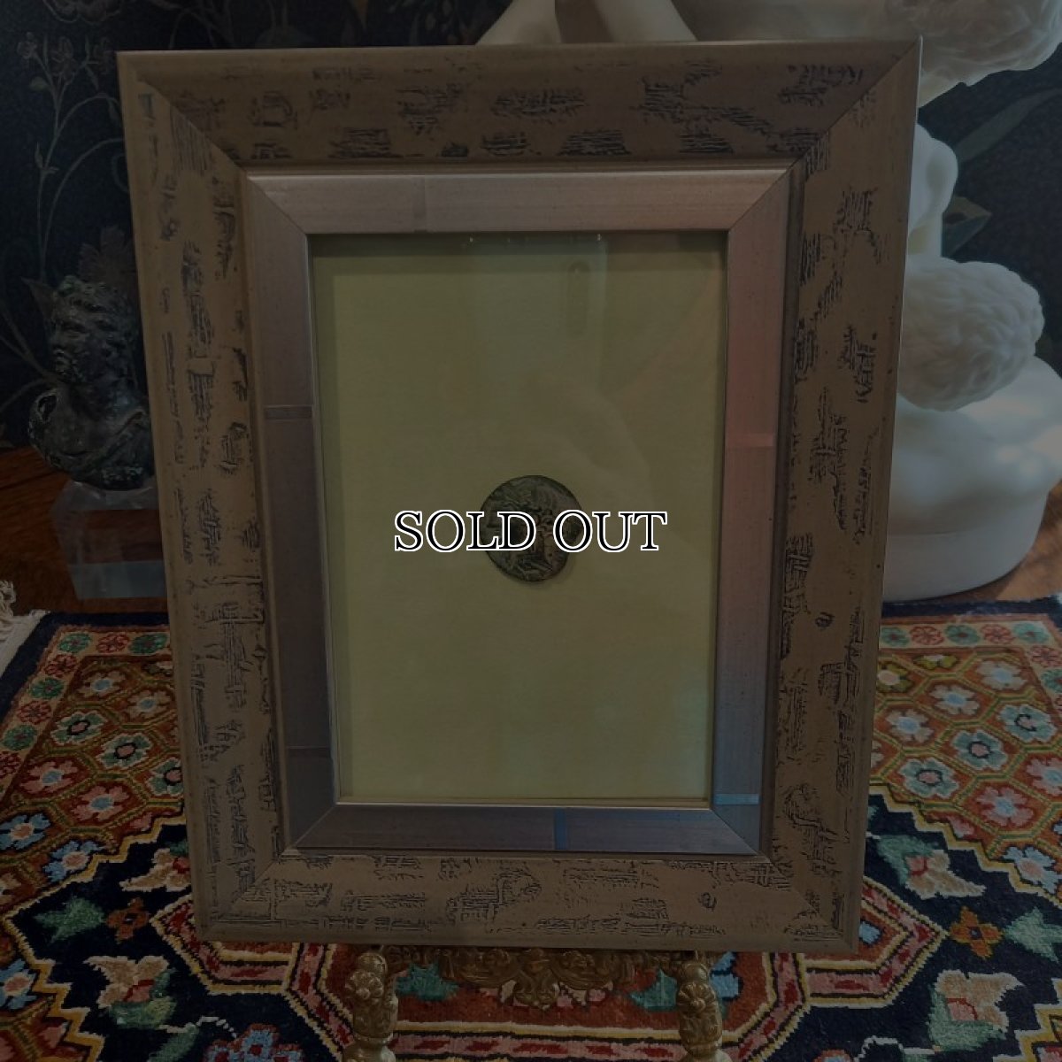 画像2: 古代ギリシャコイン(額装付き)　カルタゴ　銅貨　前２６４－前２４１年　カルタゴの守護女神タニト　馬とウラエウス (2)