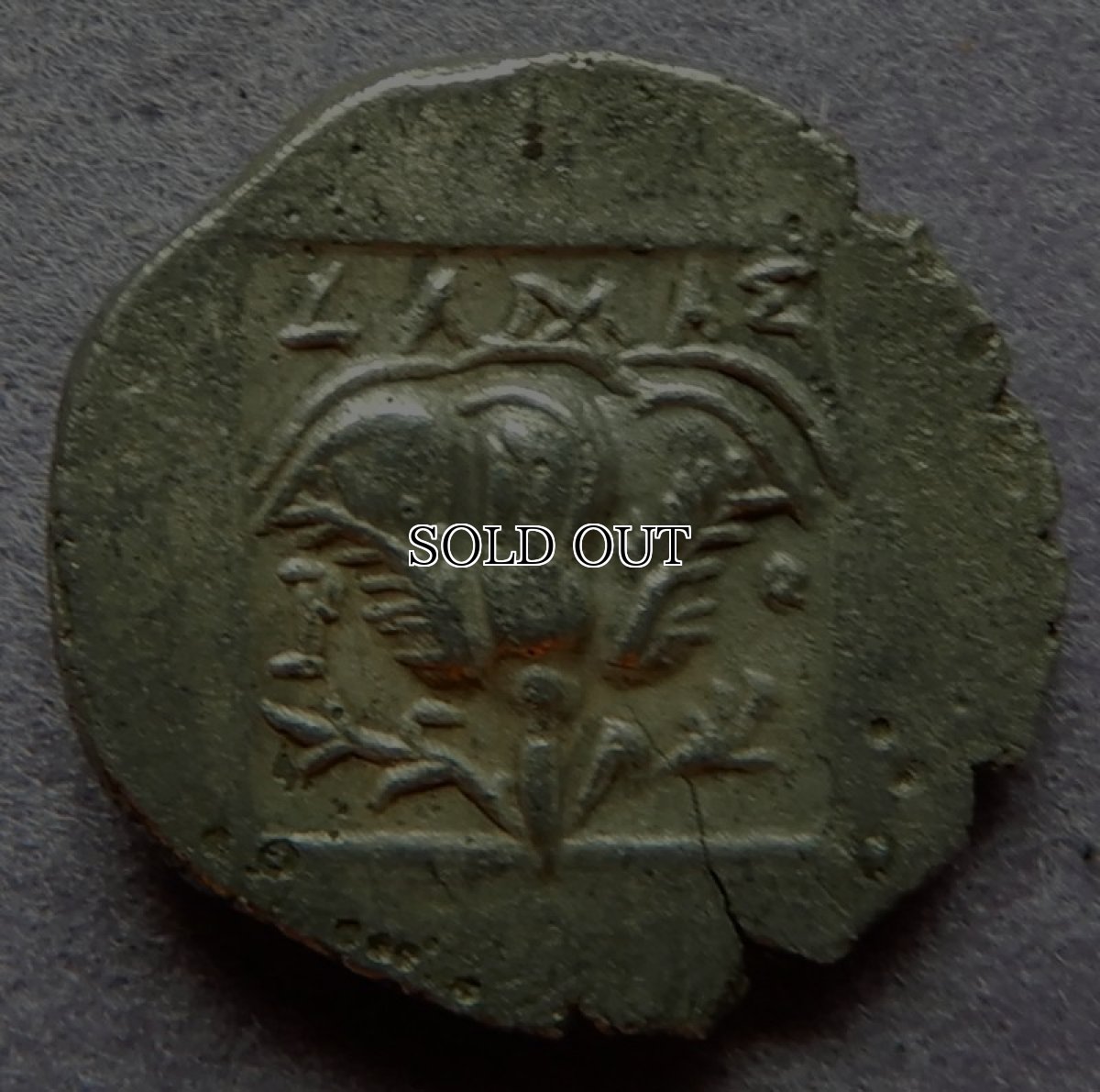 画像8: 古代ギリシャコイン(額付き)　カリア地方　ロードス島　半ドラクマ銀貨　前１７０－前１５０年　太陽神ヘリオス　薔薇 (8)