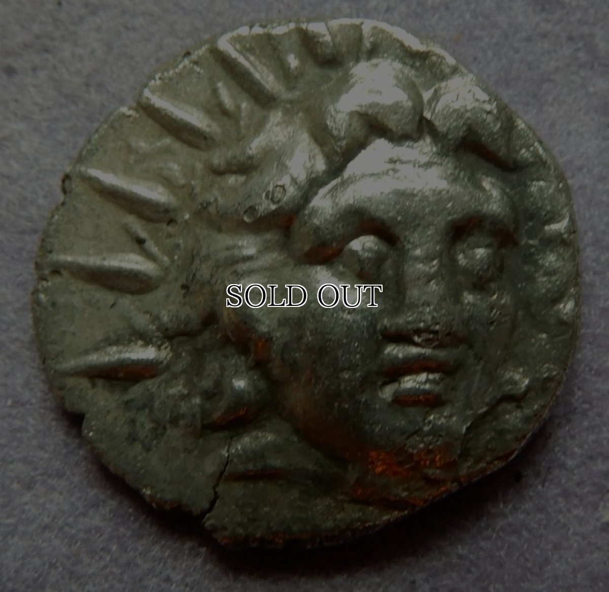 画像7: 古代ギリシャコイン(額付き)　カリア地方　ロードス島　半ドラクマ銀貨　前１７０－前１５０年　太陽神ヘリオス　薔薇 (7)