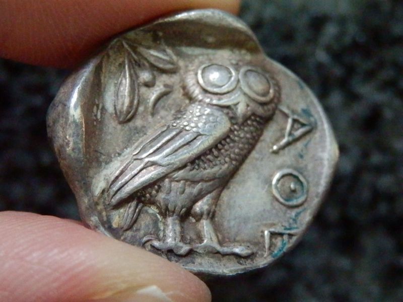 古代ギリシア都市国家アテナイのテトラドラクマ銀貨