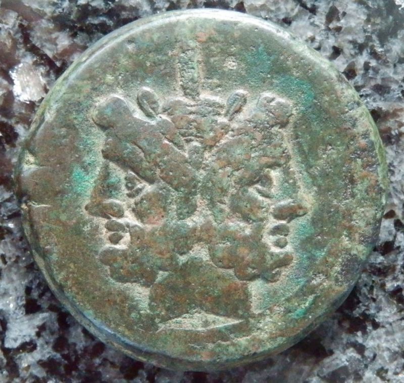 ローマコイン 共和政期 前２１１ ２０６年 アス青銅貨 ヤヌス神と船首 デナリウス銀貨の発行が開始された時のアス青銅貨