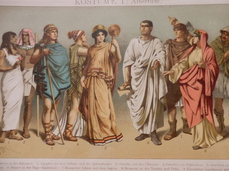 古代ギリシャ ローマ人の服装 版画 10年頃